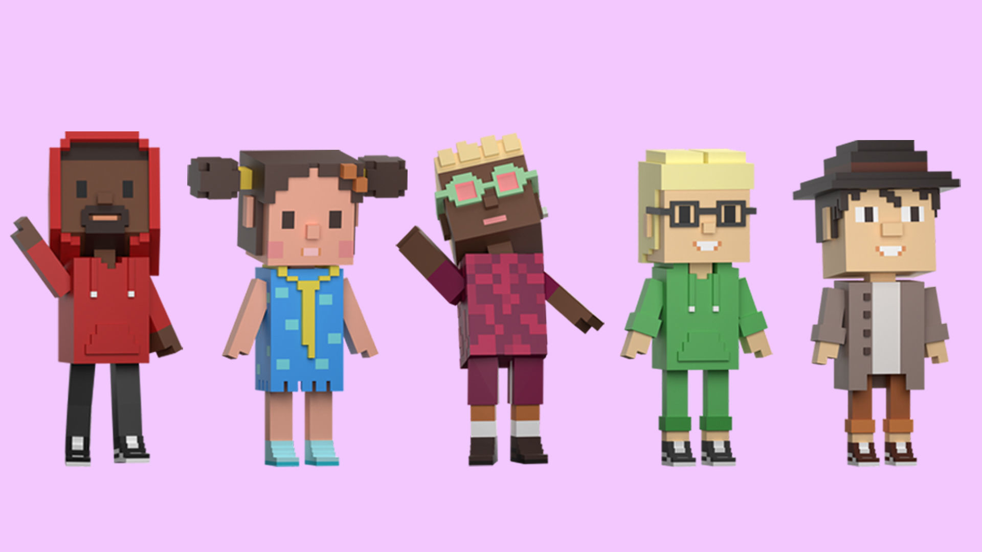 Low poly characters 4 in voxel style  Low-poly 3D model_5