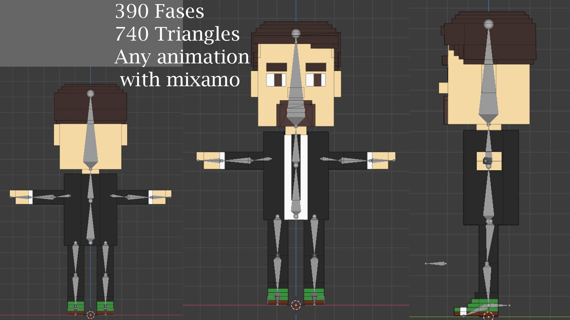 Low poly characters 4 in voxel style  Low-poly 3D model_30