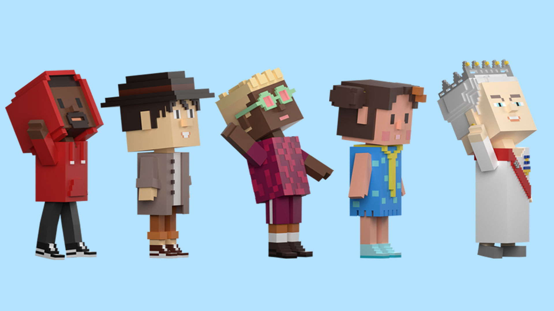 Low poly characters 4 in voxel style  Low-poly 3D model_8