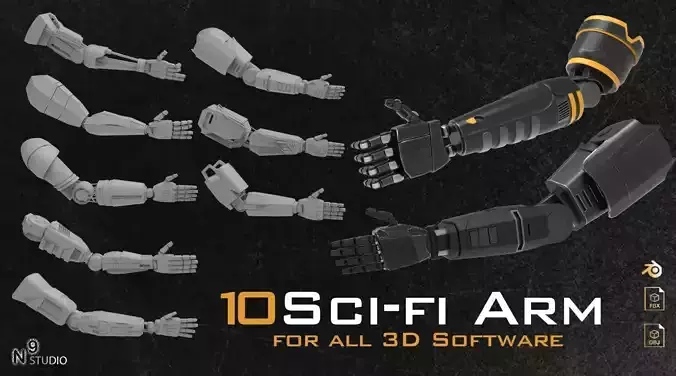SCI-FI ROBOTIC ARMS 3D model