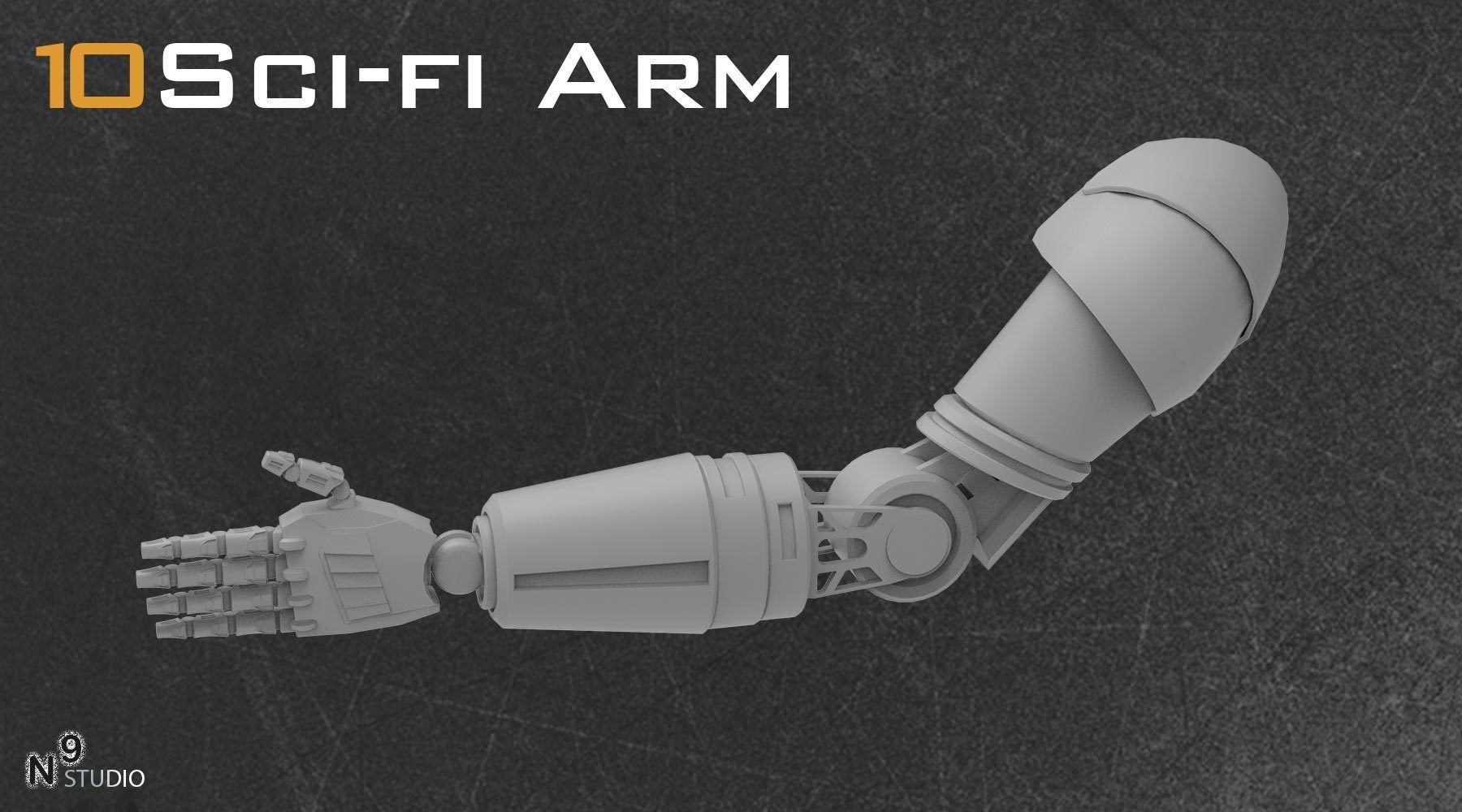 SCI-FI ROBOTIC ARMS 3D model_4