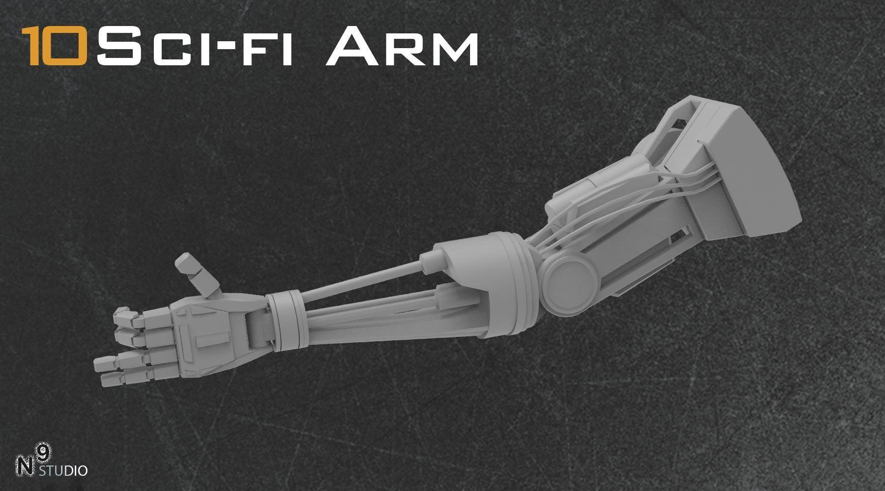 SCI-FI ROBOTIC ARMS 3D model_2