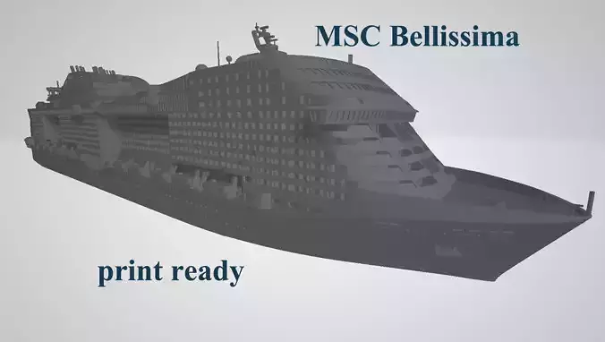MSC Bellissima cruise ship 3D print model 3D print model