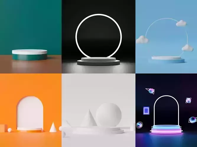 Set of minimalist podium