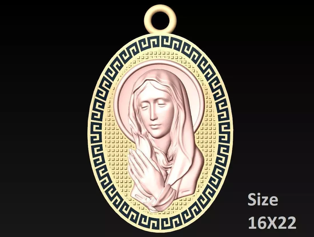 Blessed Mother Maria pendant - N233 HV 3D print model