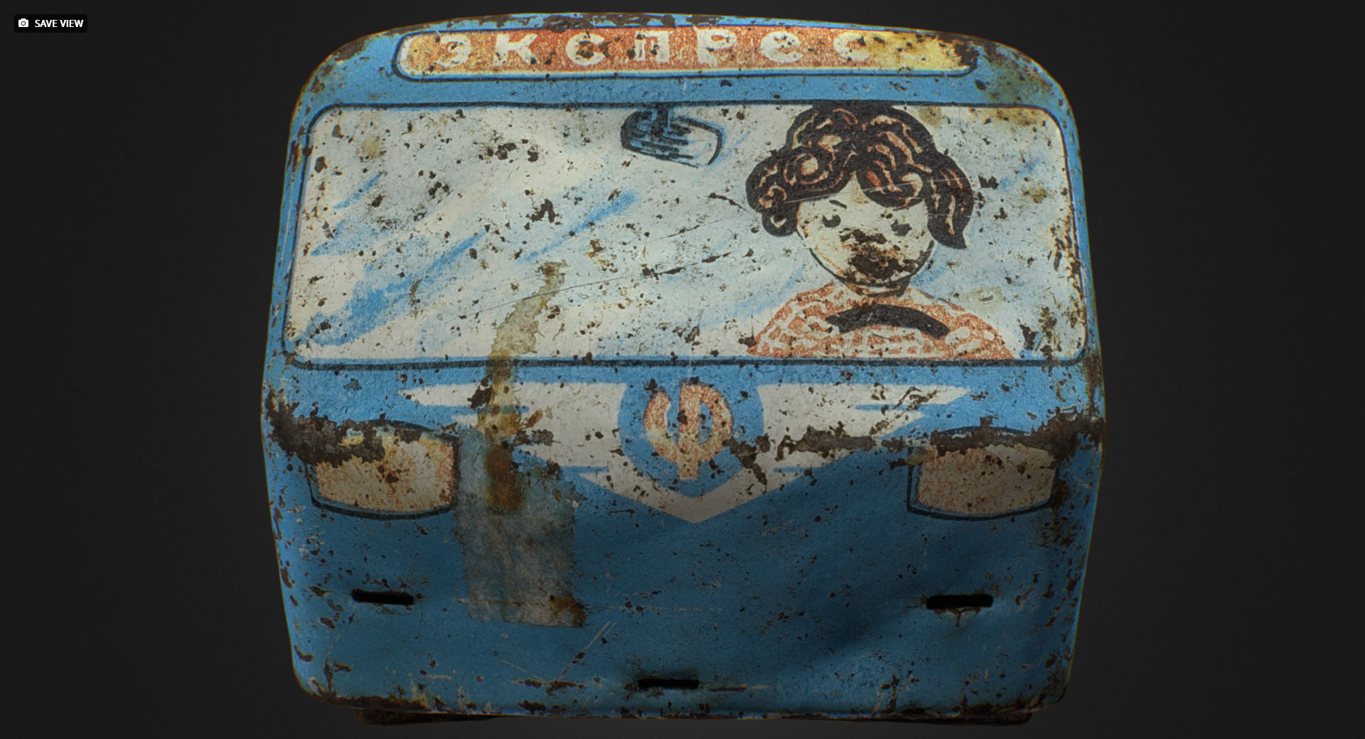 Old USSR Soviet Metal Toy Car Express Bus 3D model_15