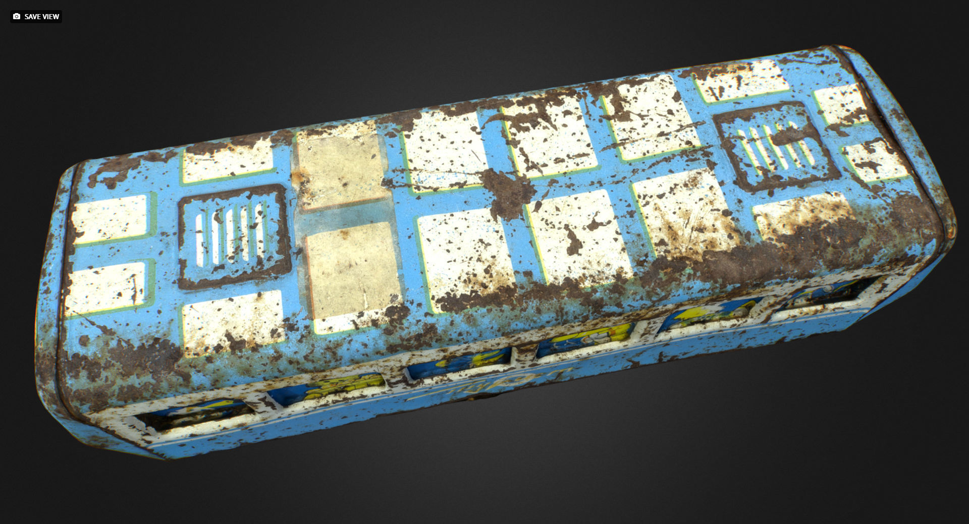 Old USSR Soviet Metal Toy Car Express Bus 3D model_8