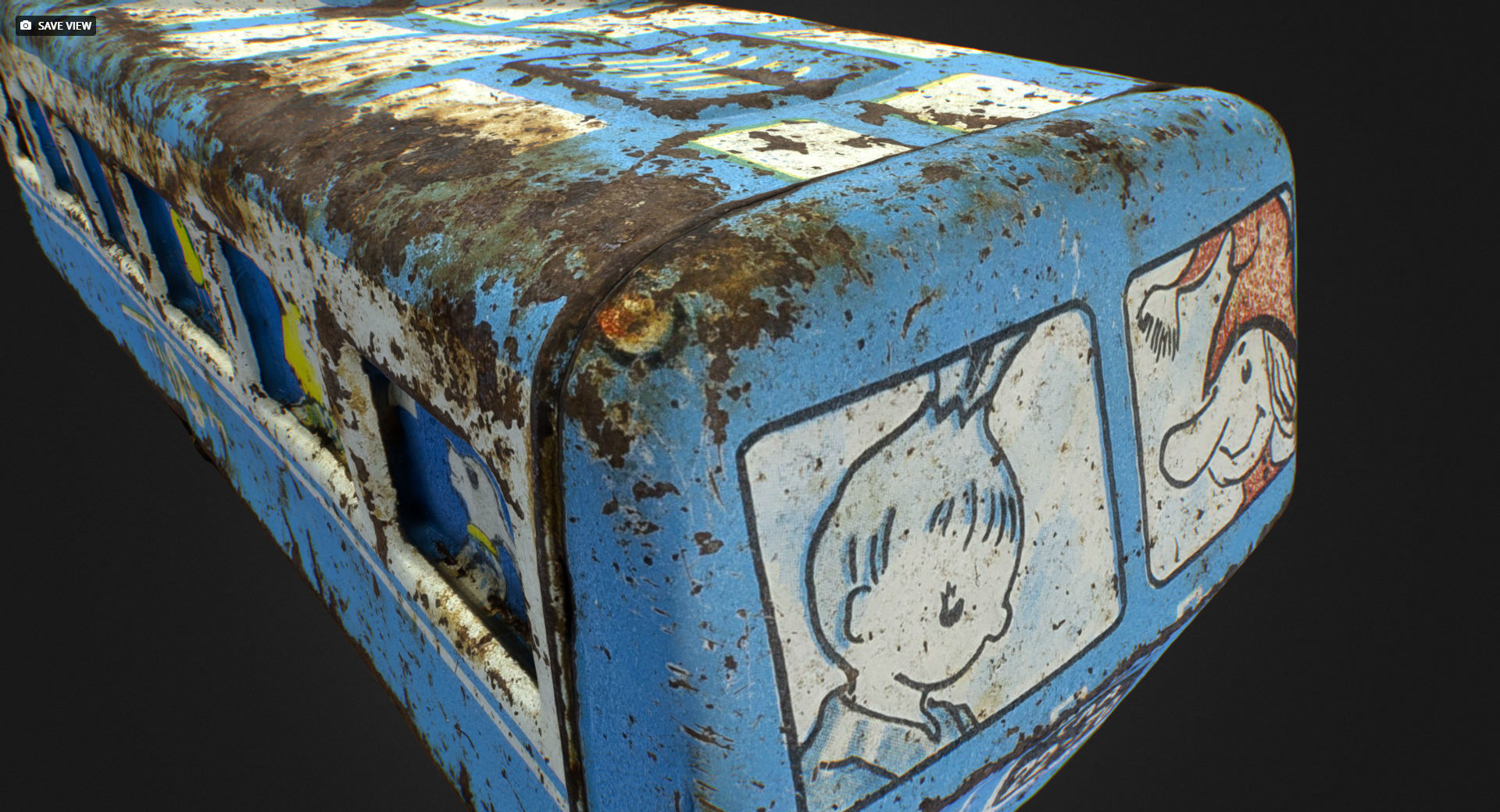 Old USSR Soviet Metal Toy Car Express Bus 3D model_3