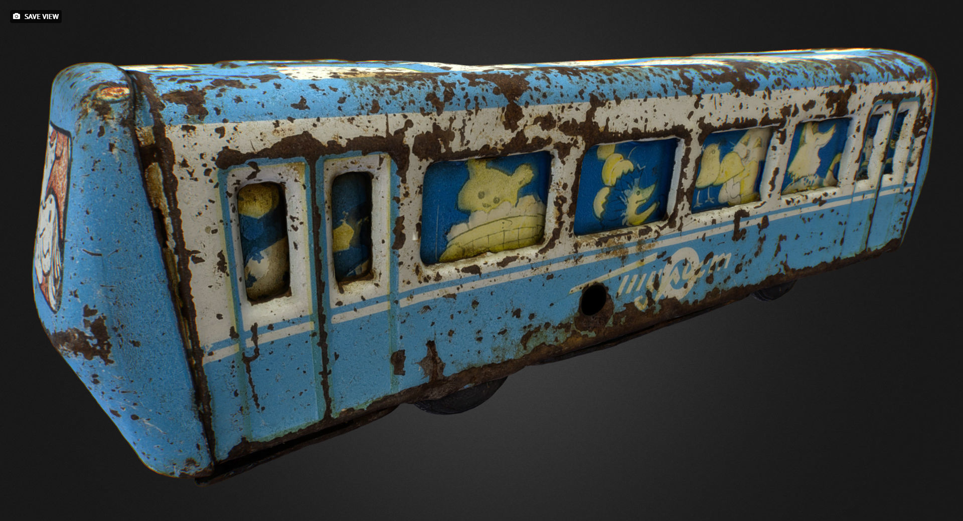 Old USSR Soviet Metal Toy Car Express Bus 3D model_6