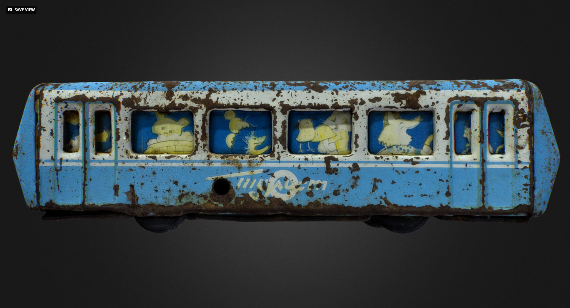 Old USSR Soviet Metal Toy Car Express Bus 3D model_11