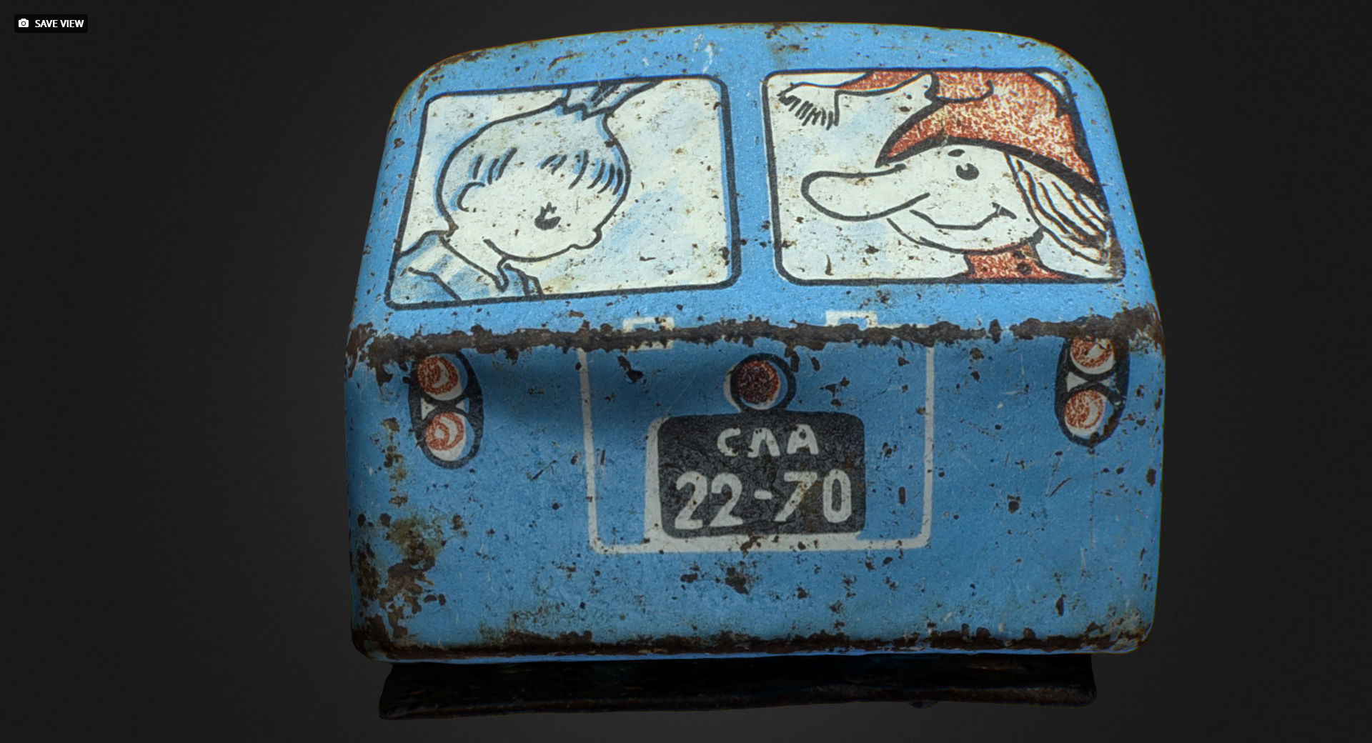 Old USSR Soviet Metal Toy Car Express Bus 3D model_16