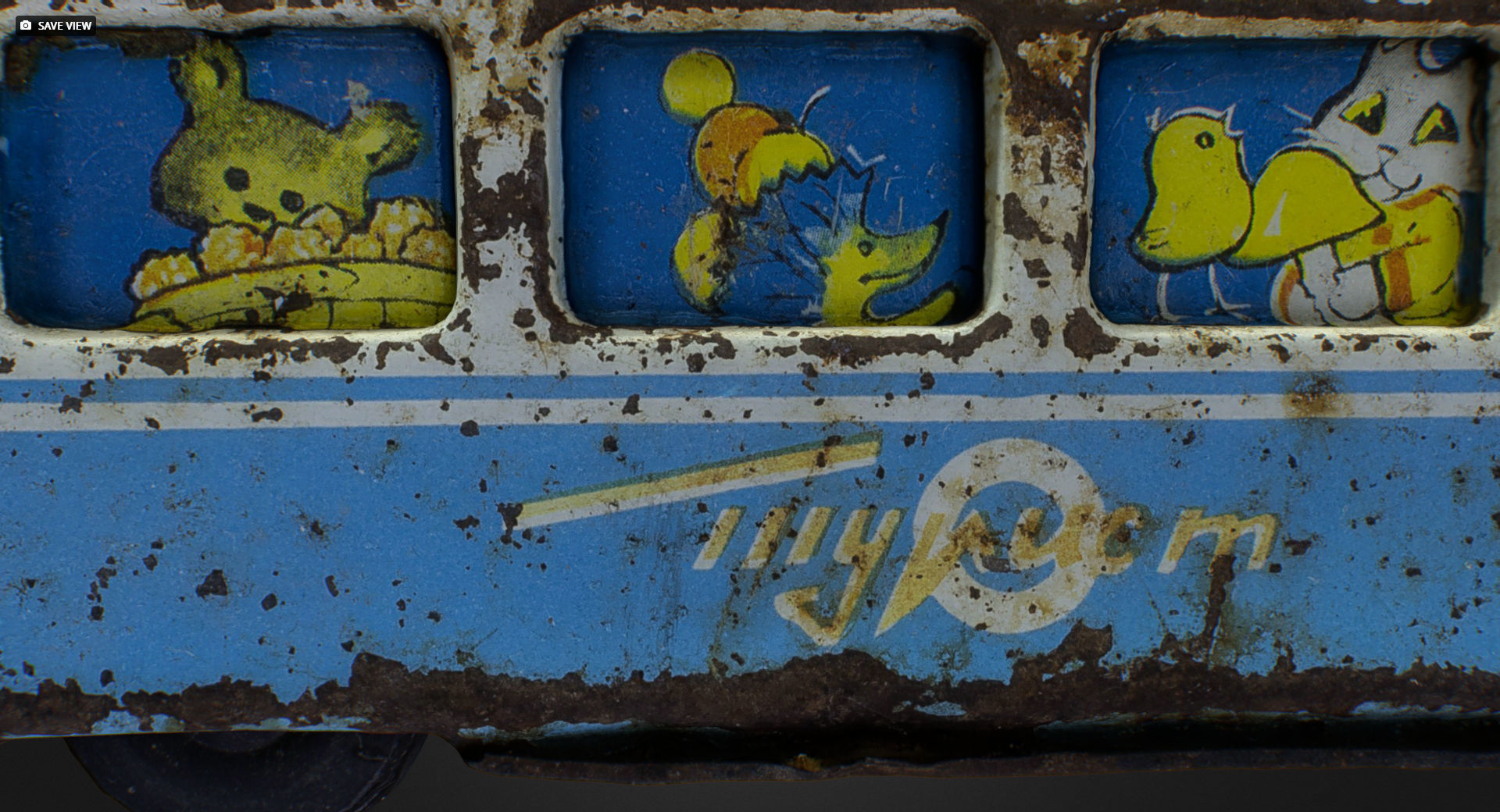 Old USSR Soviet Metal Toy Car Express Bus 3D model_2