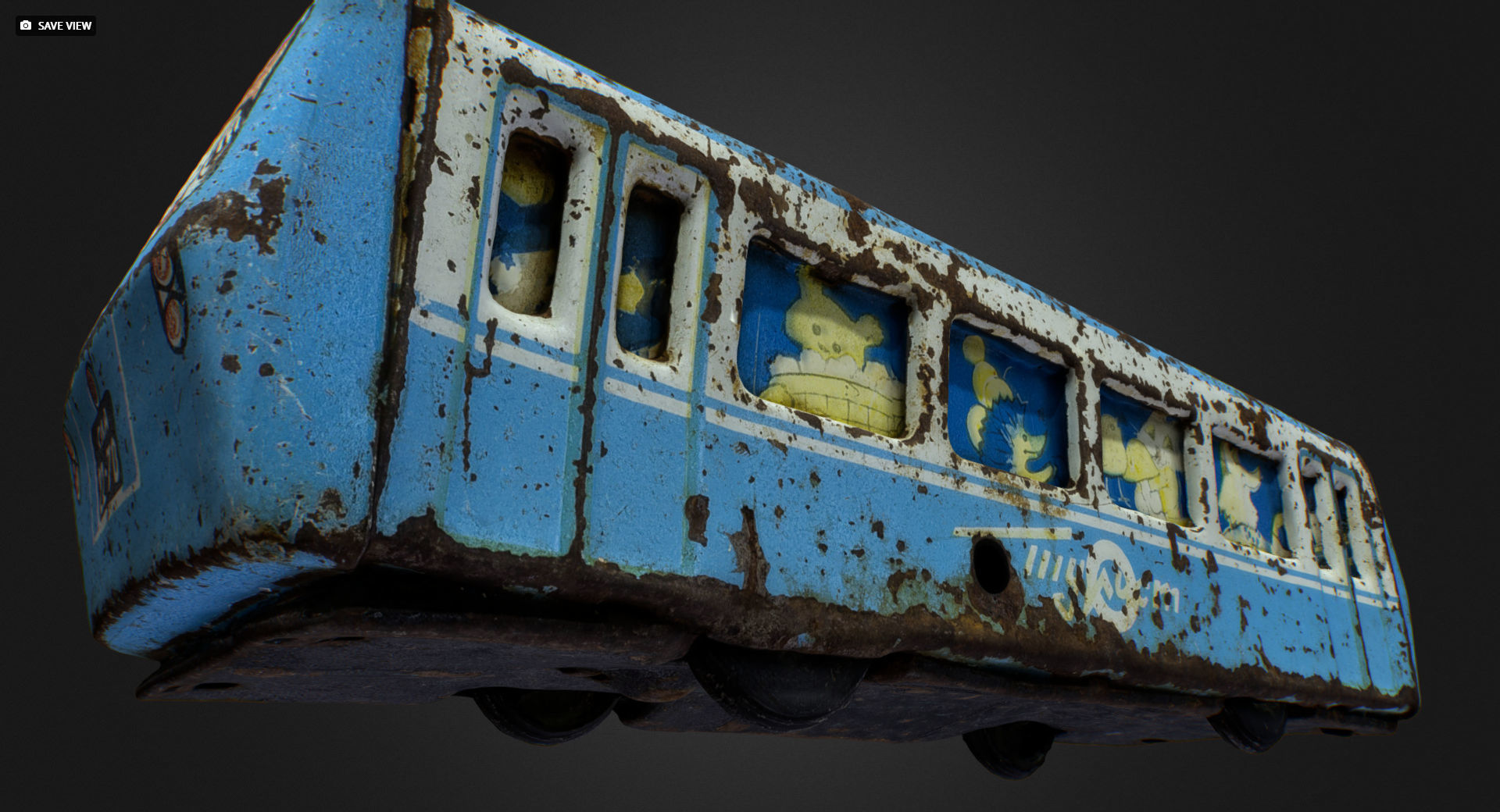 Old USSR Soviet Metal Toy Car Express Bus 3D model_10