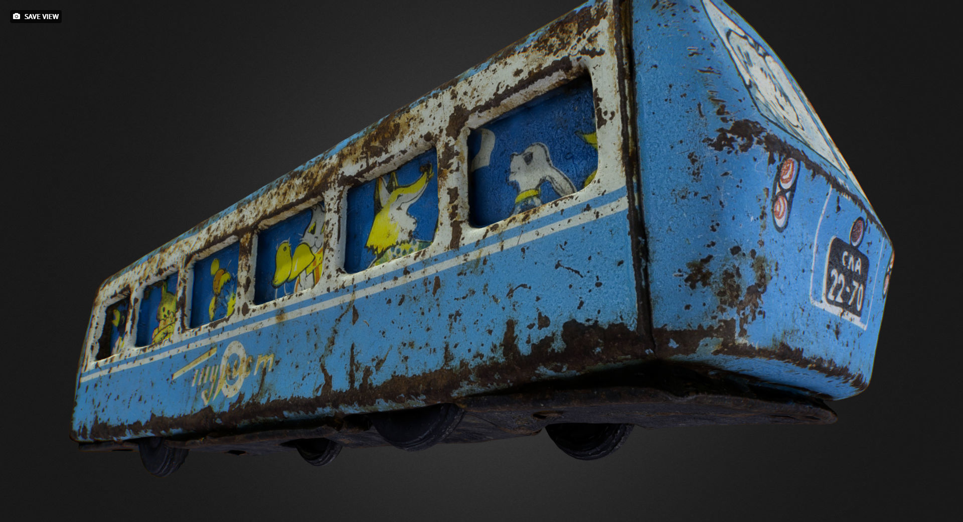 Old USSR Soviet Metal Toy Car Express Bus 3D model_9