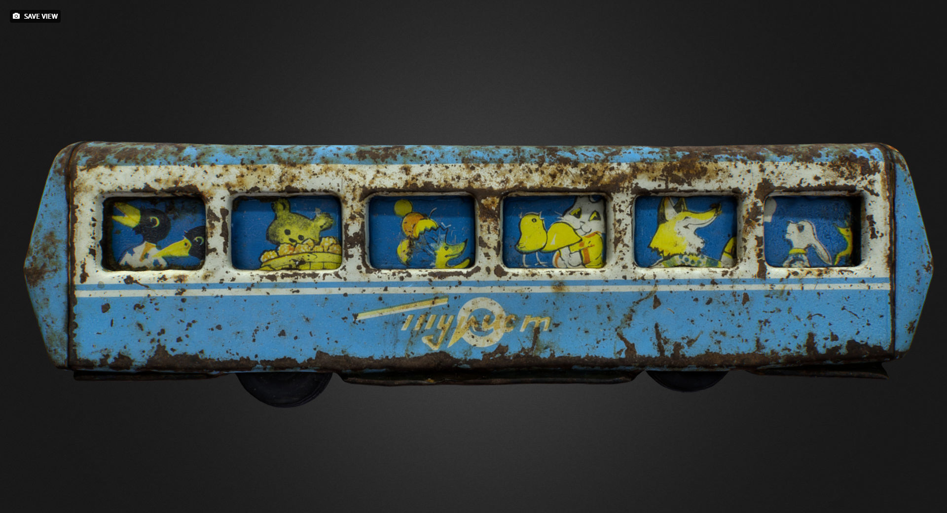 Old USSR Soviet Metal Toy Car Express Bus 3D model_12