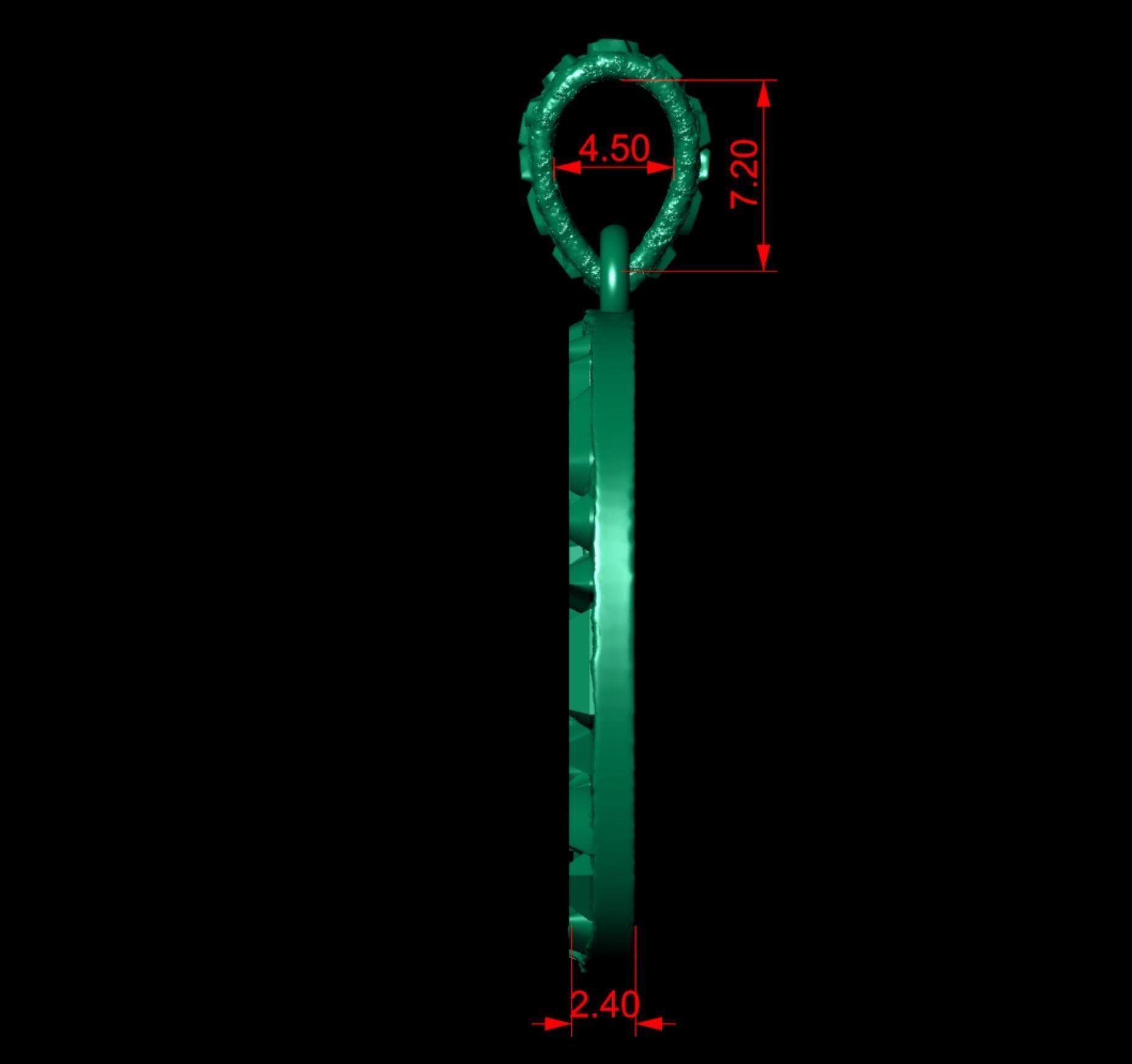 D LETTER INITIAL NUGGET PENDANT 3D print model_4