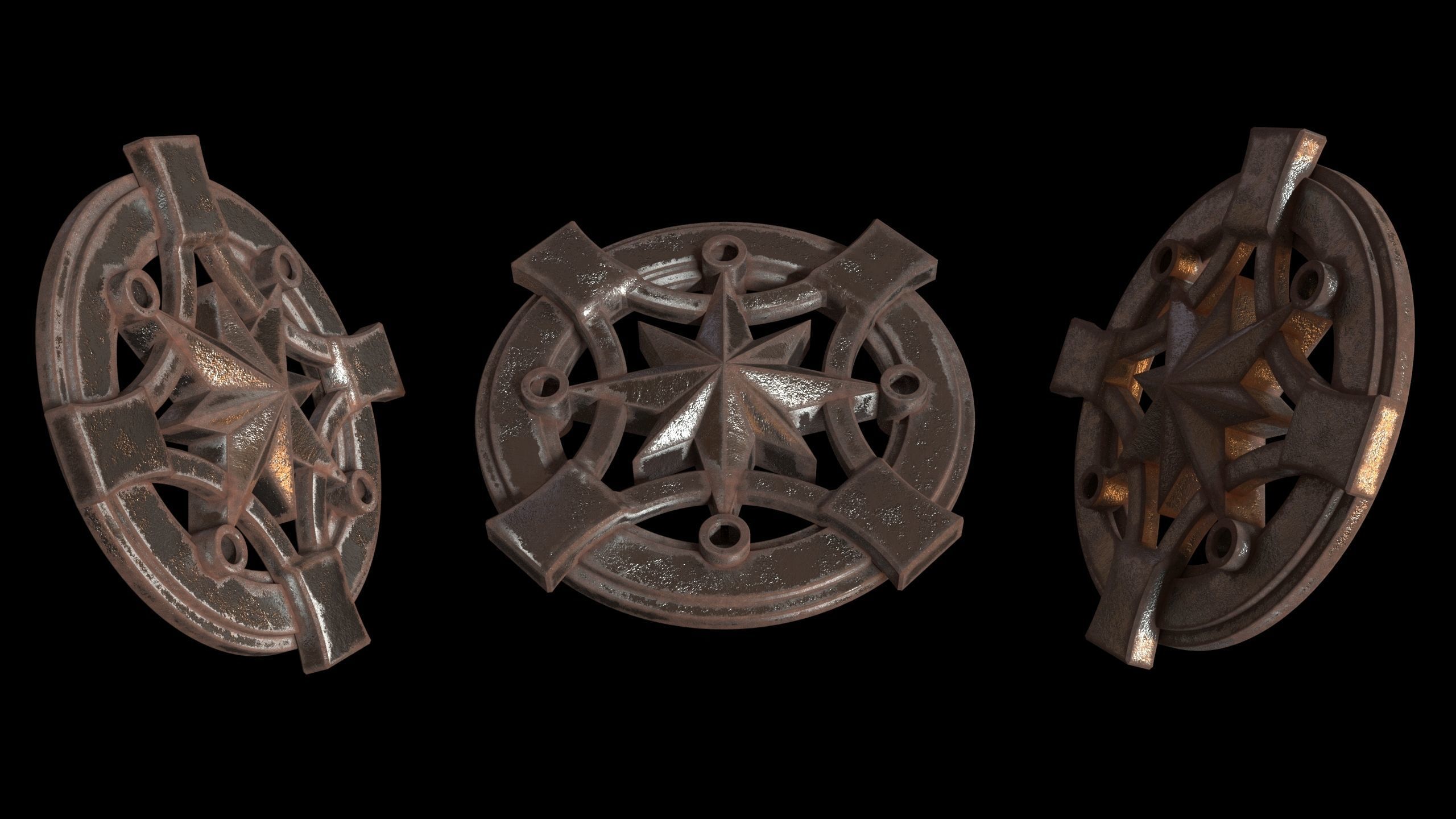 Wind Rose Pendant 3D model_2
