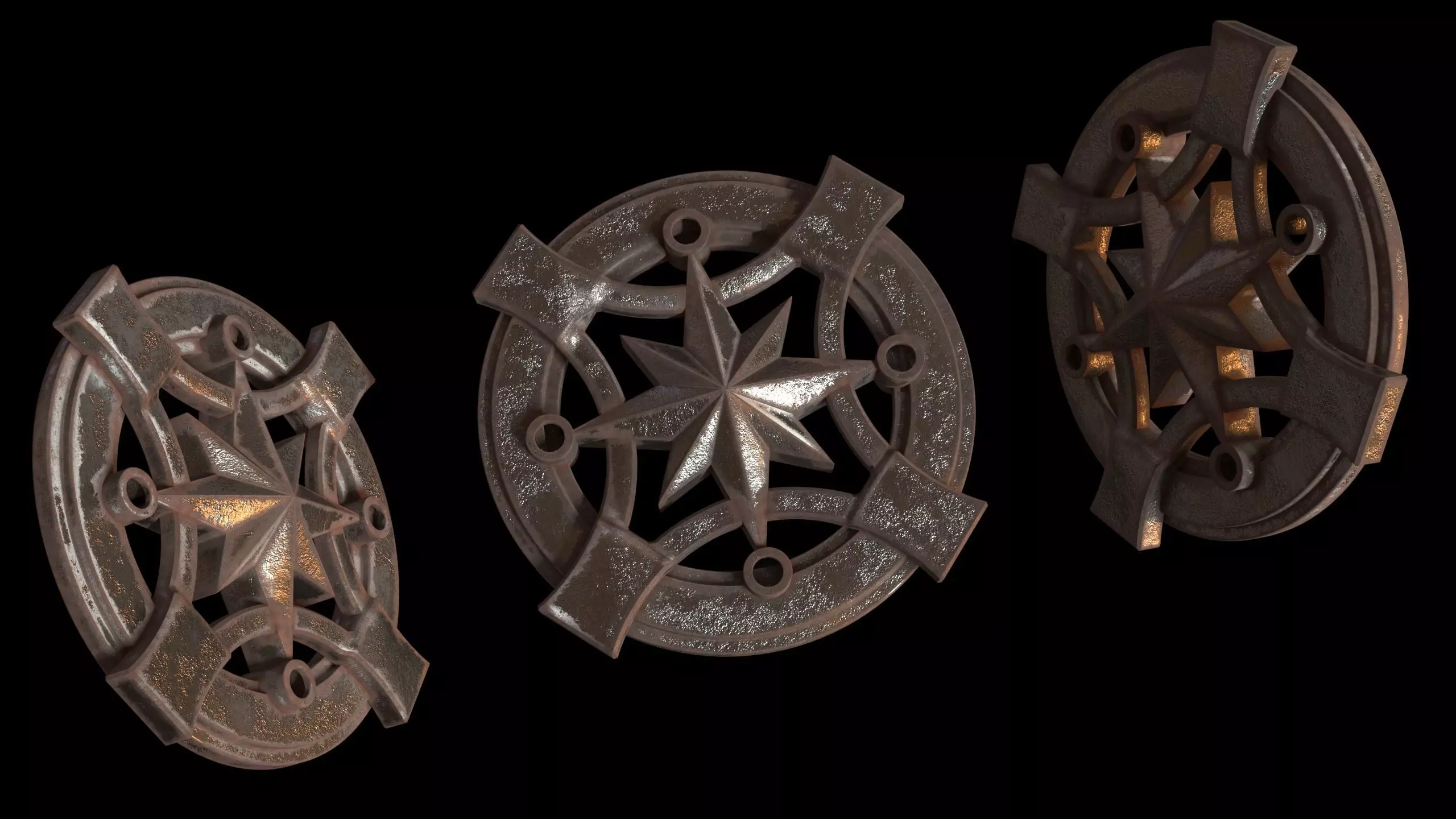 Wind Rose Pendant 3D model_0