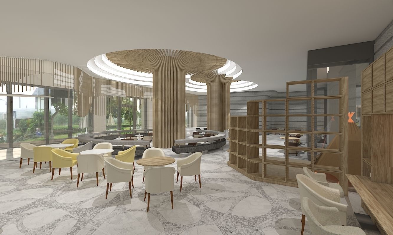 Luxury Hotel Interior Scenes-Dining 3D model 3D model_3