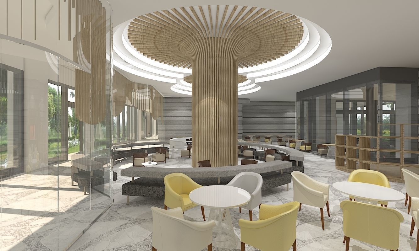 Luxury Hotel Interior Scenes-Dining 3D model 3D model_1