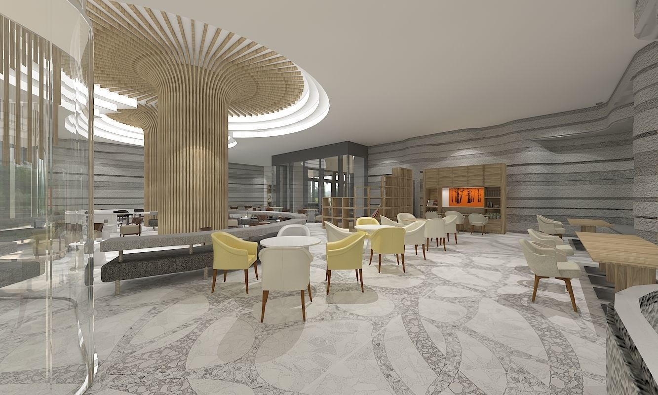 Luxury Hotel Interior Scenes-Dining 3D model 3D model_2