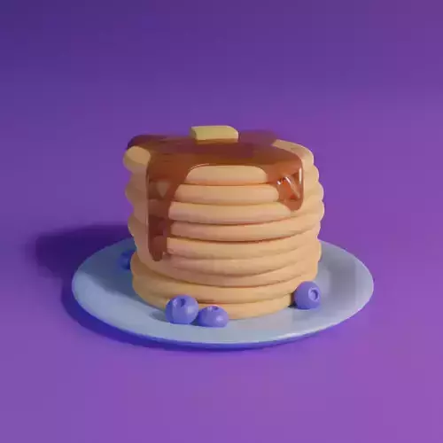 Cartoon pancakes Low-poly 3D model