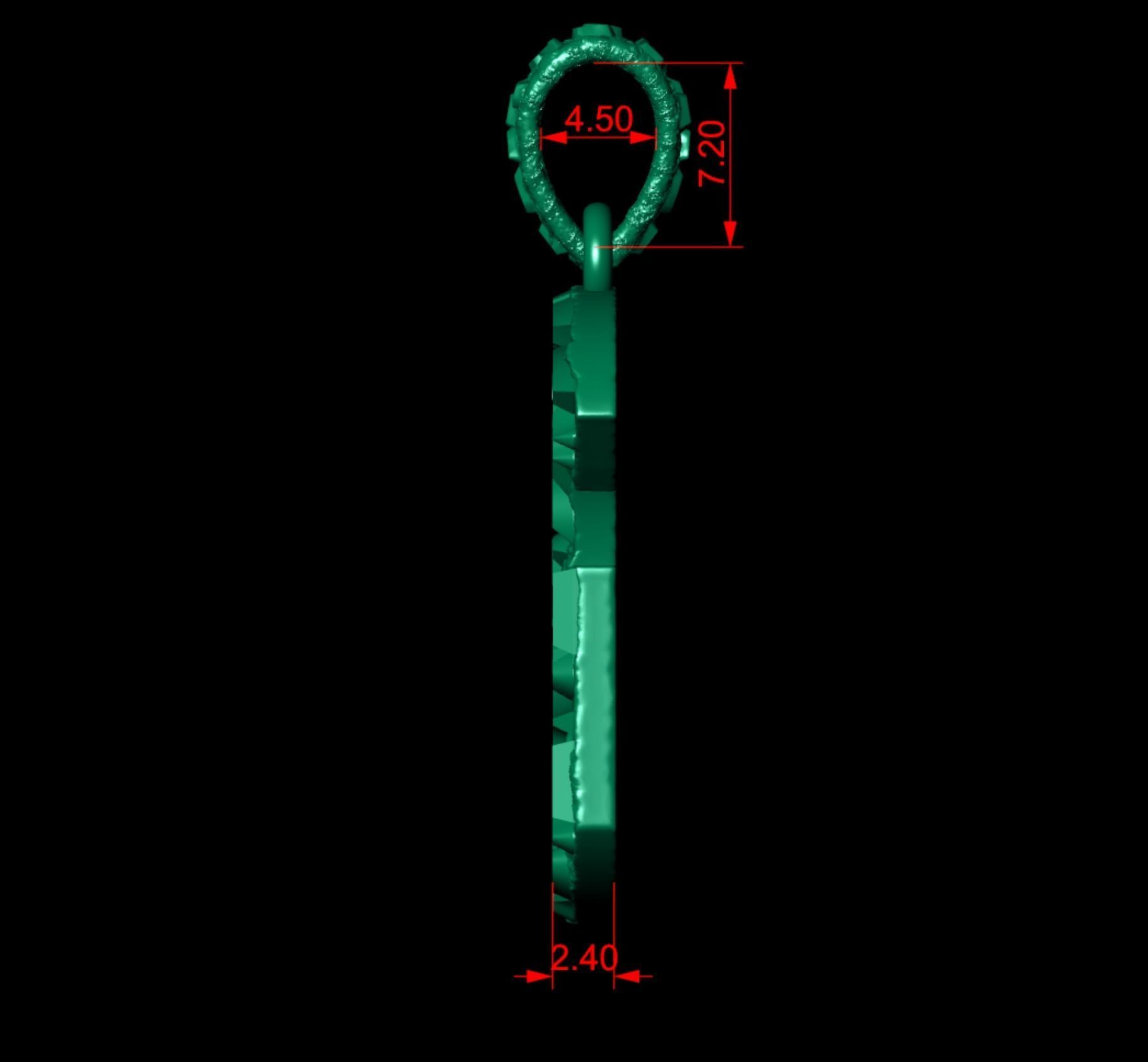 G LETTER INITIAL NUGGET PENDANT 3D print model_4