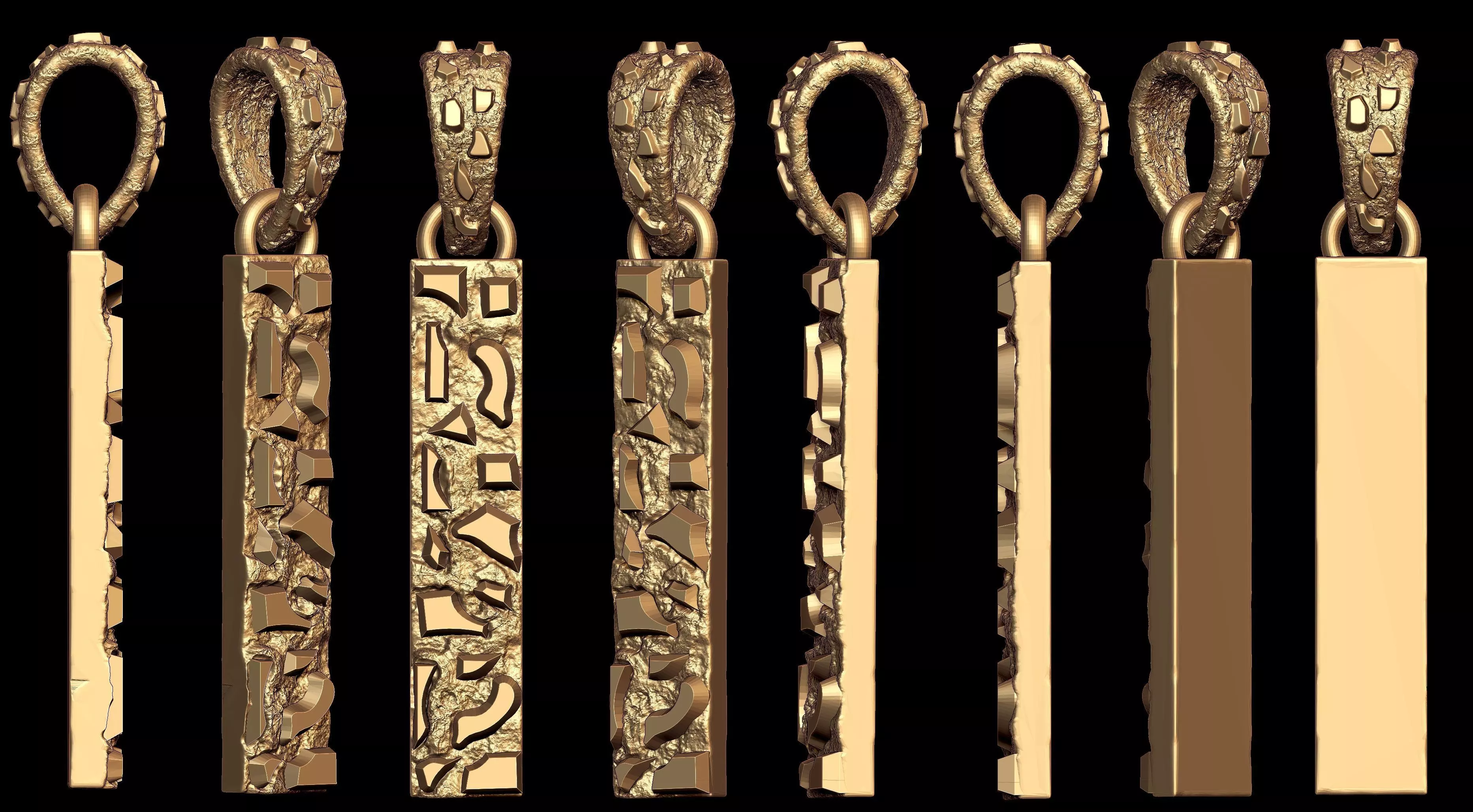 I LETTER INITIAL NUGGET PENDANT 3D print model_0