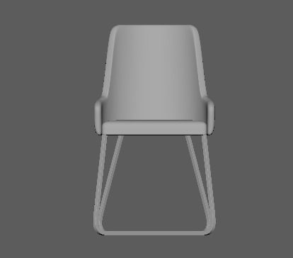 chair with gold legs 3D model_2