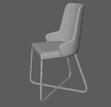 chair with gold legs 3D model_4
