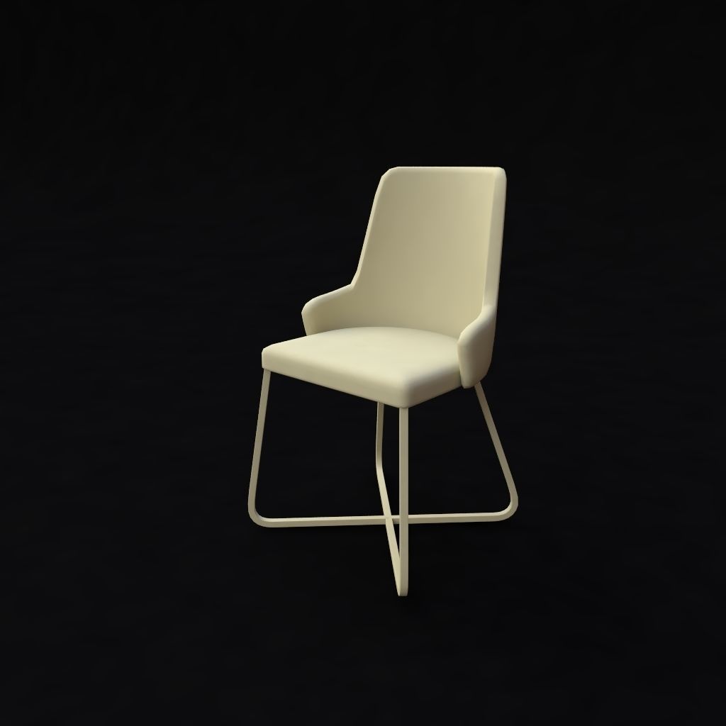 chair with gold legs 3D model_1