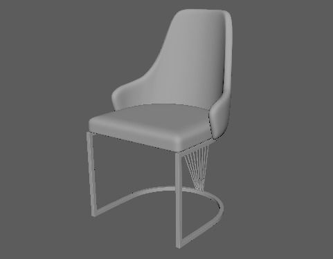 chair with gold legs 3D model_3