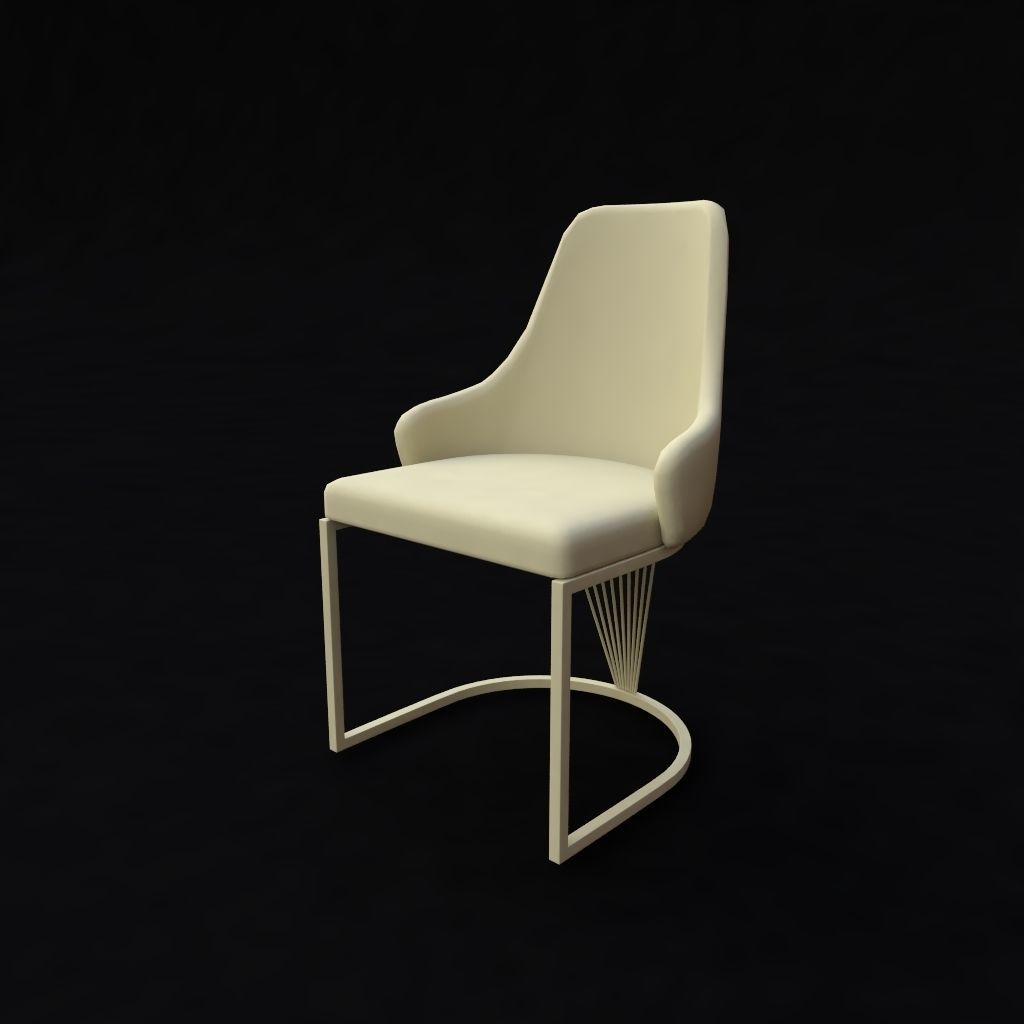 chair with gold legs 3D model_1