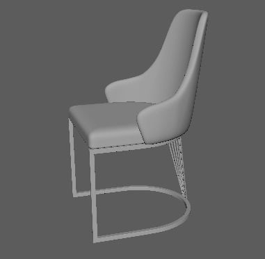 chair with gold legs 3D model_4