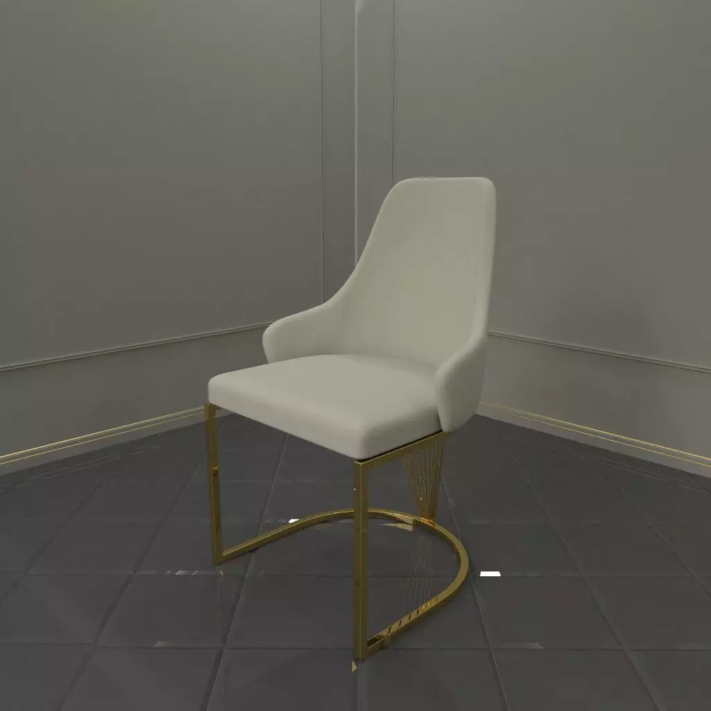 chair with gold legs 3D model_0