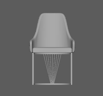 chair with gold legs 3D model_2