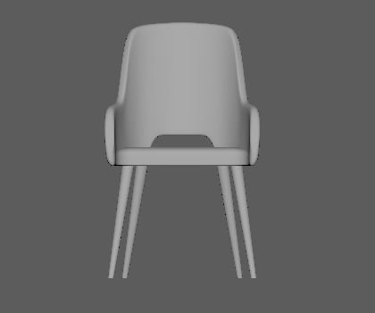 chair with gold legs 3D model_2