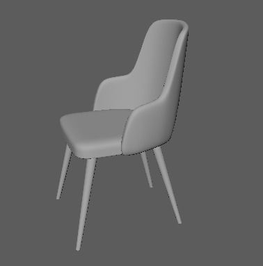 chair with gold legs 3D model_4