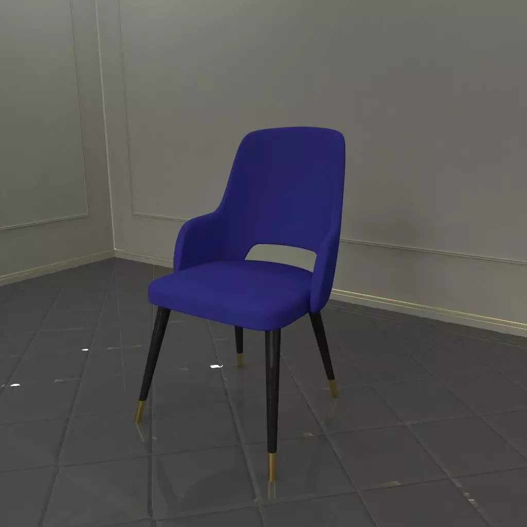 chair with gold legs 3D model_0