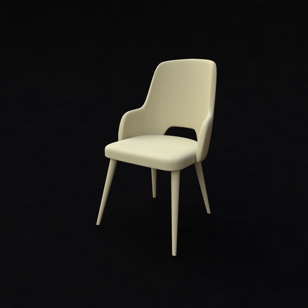 chair with gold legs 3D model_1