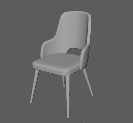 chair with gold legs 3D model_3