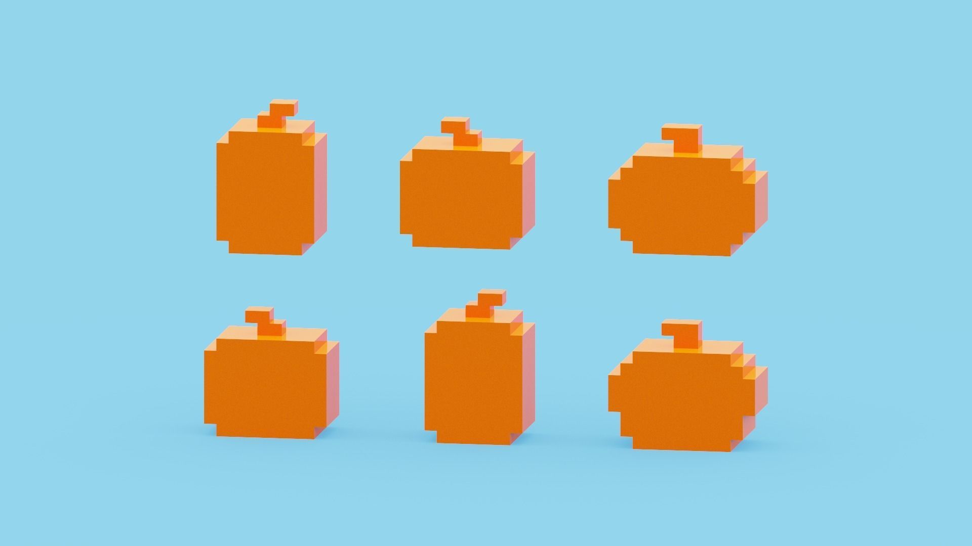 Halloween Pumpkin Low-poly 3D model_7