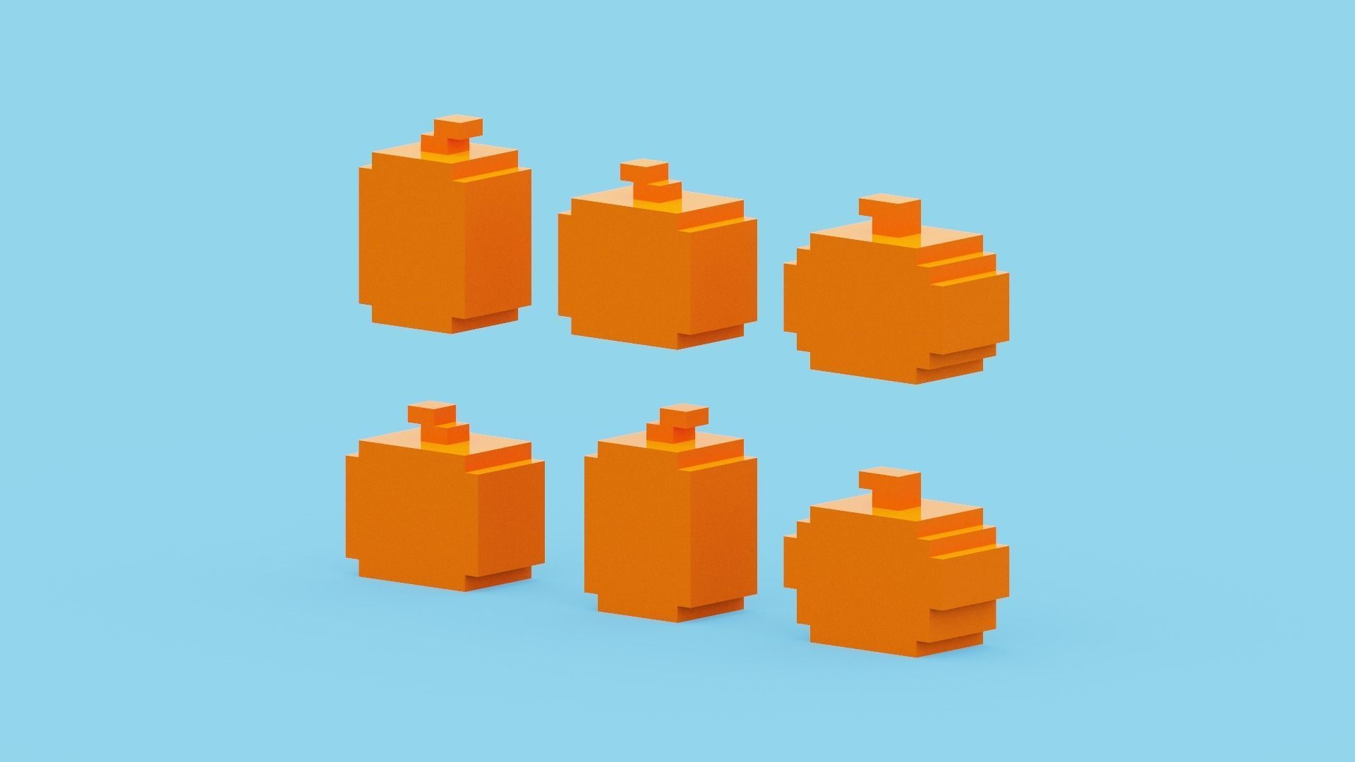 Halloween Pumpkin Low-poly 3D model_8