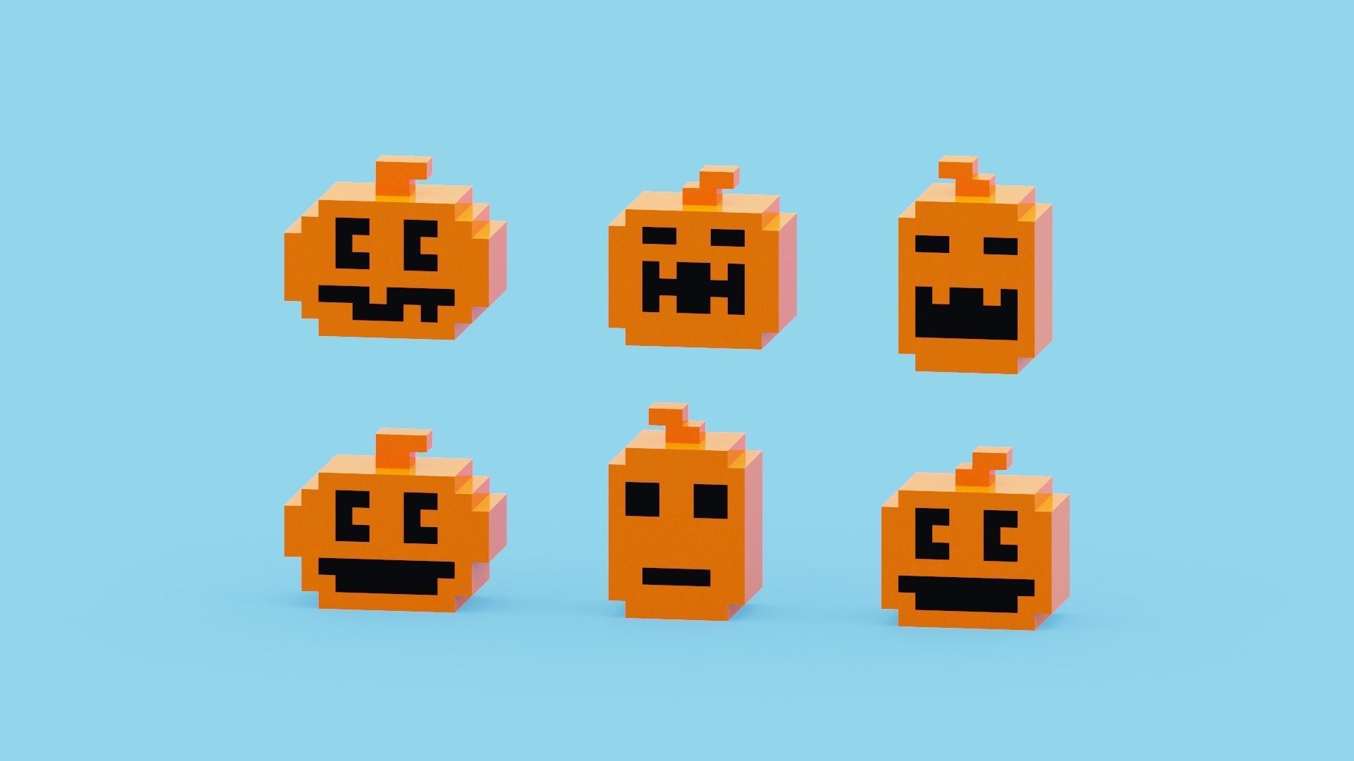 Halloween Pumpkin Low-poly 3D model_1