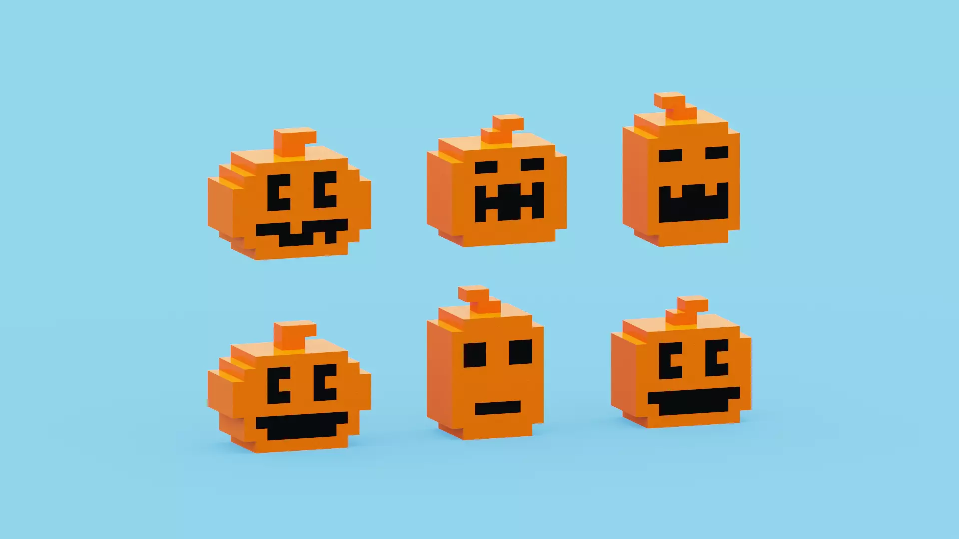 Halloween Pumpkin Low-poly 3D model_0