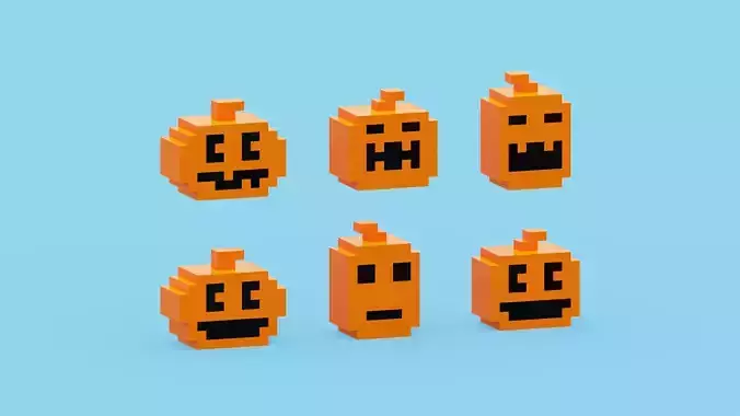 Halloween Pumpkin Low-poly 3D model