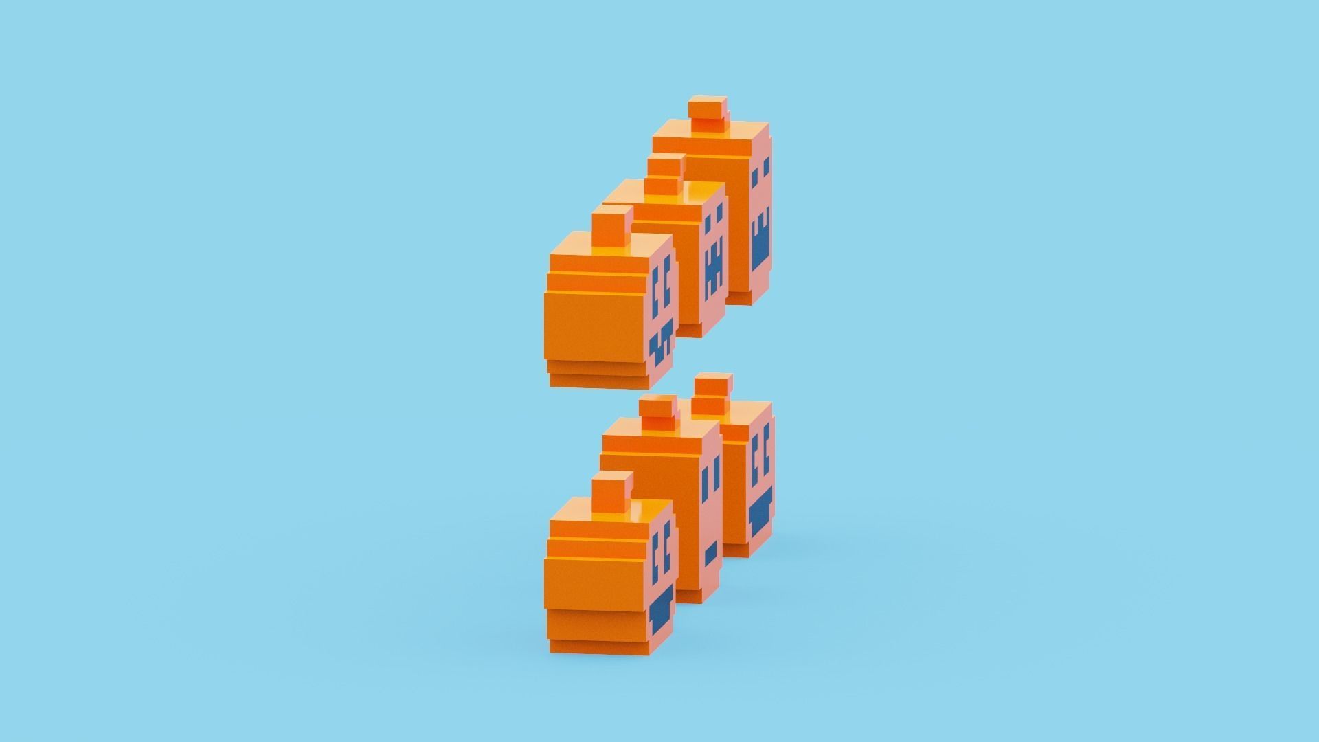 Halloween Pumpkin Low-poly 3D model_10
