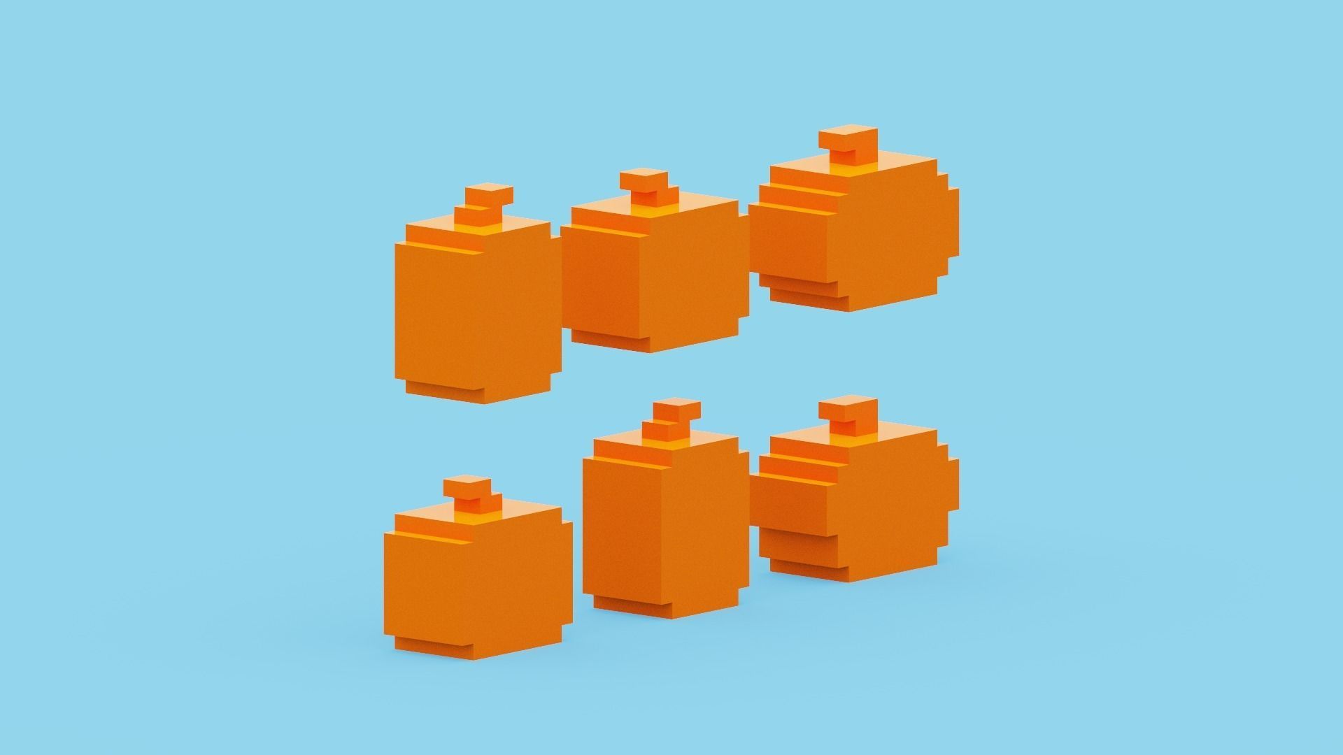 Halloween Pumpkin Low-poly 3D model_5