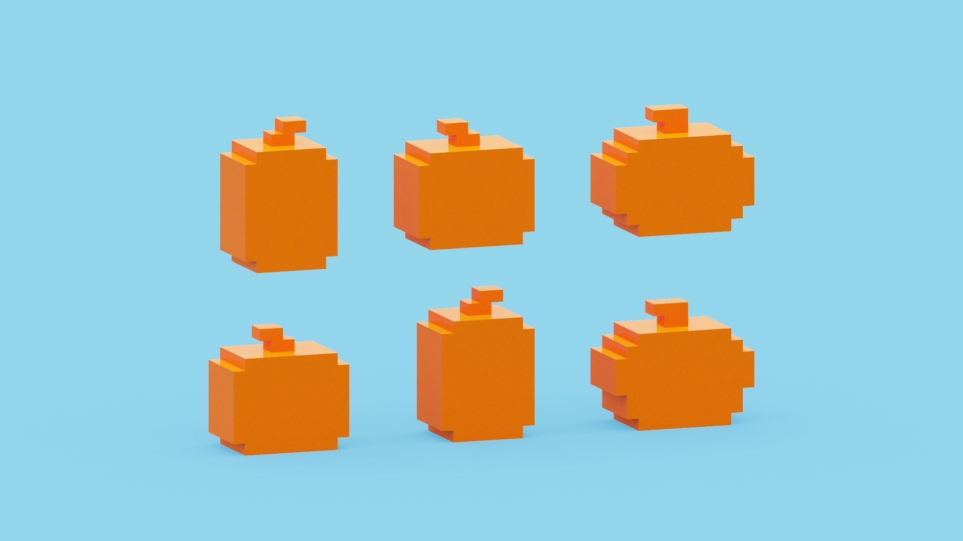 Halloween Pumpkin Low-poly 3D model_6