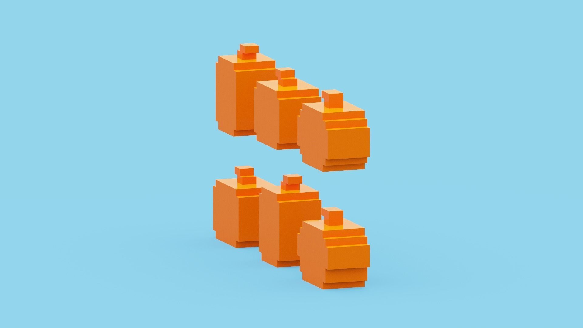 Halloween Pumpkin Low-poly 3D model_9